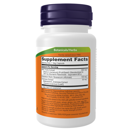 Now Foods Ostropest Plamisty (Milk Thistle) 300 mg Extract 200 kapsułek