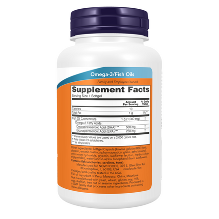 Now Foods DHA-500 Fish Oil Double Strength 90 kapsułek