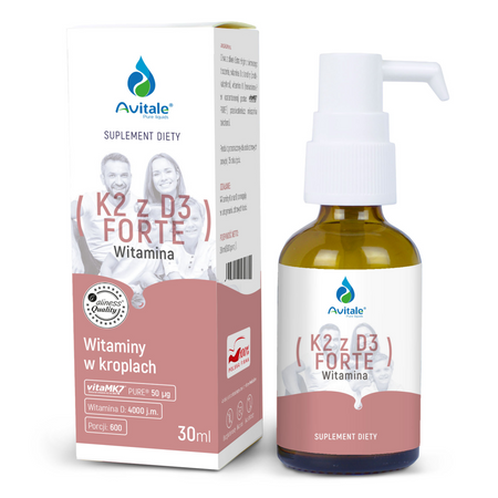 Avitale Witamina K2 + D3 FORTE (Vita MK7) 50 mcg + D3 4000 IU 30 ml krople 