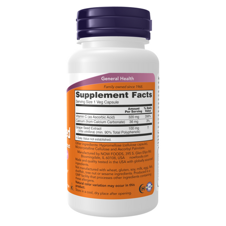 Now Foods Grape Seed 100 mg Extract 200 kapsułek