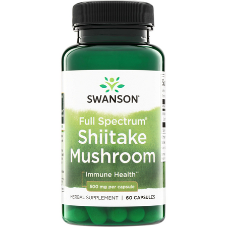 Swanson Shiitake Mushroom 500 mg 60 kapsułek