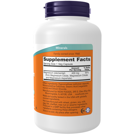 Now Foods Magnez 400 mg 180 kapsułek