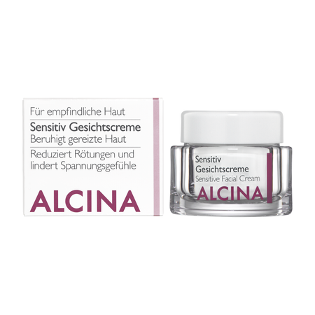 ALCINA For sensitive skin Sensitive Facial Cream – krem do twarzy kojący, do skóry wrażliwej i podrażnionej, 50 ml