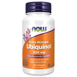 Now Foods Ubiquinol Koenzym Q10 Extra Strength 200 mg 60 kapsułek