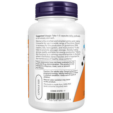Now Foods Glycine 1000 mg 250 veg kapsułek