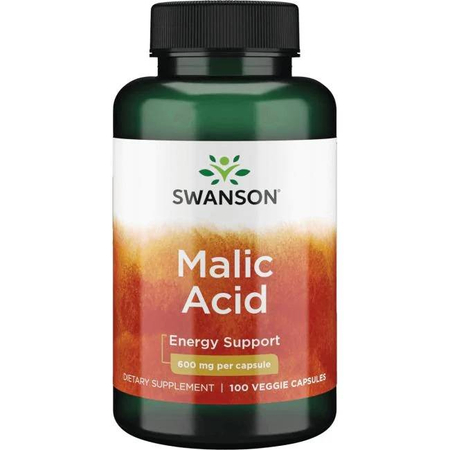 Swanson Kwas Jabłkowy (L-Malic Acid)) 600 mg 100 veg kapsułek