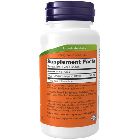 Now Foods Maca 500 mg 100 kapsułek