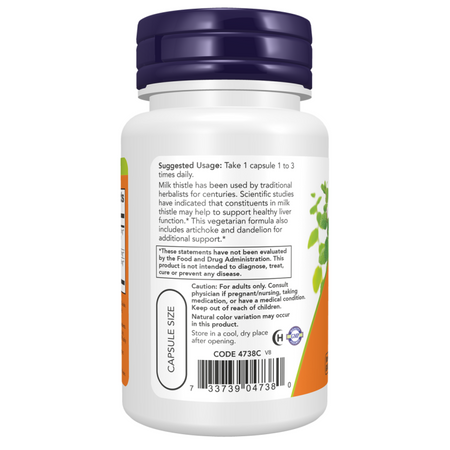 Now Foods Ostropest Plamisty (Milk Thistle) 300 mg Extract 200 kapsułek