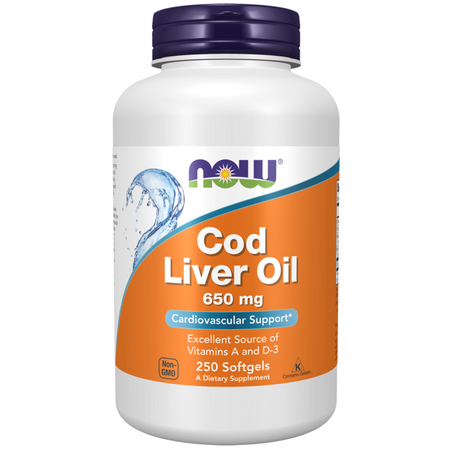 Now Foods Cod Liver Oil 650 mg 250 kapsułek