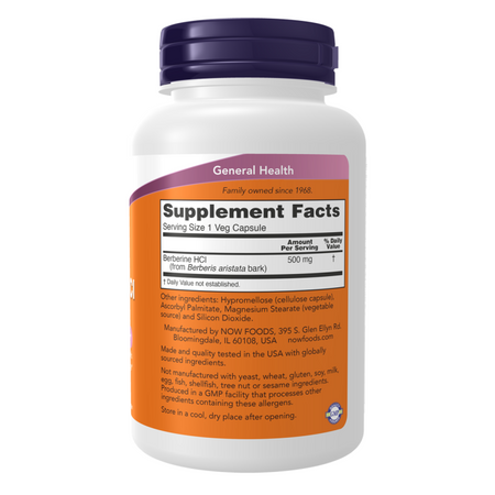 Now Foods Berberine HCl 500 mg 90 kapsułek