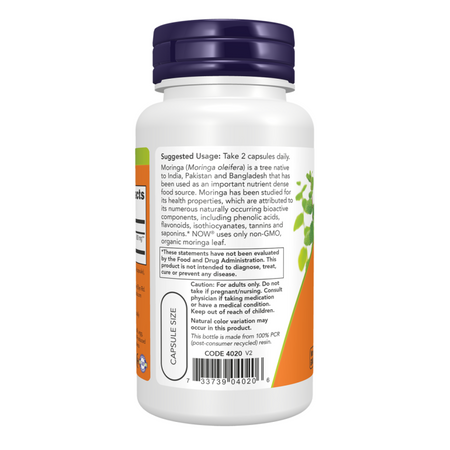Now Foods Moringa Leaf 400 mg 60 kapsułek