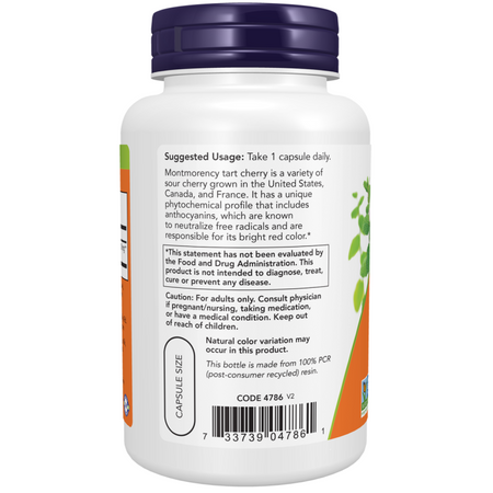Now Foods Tart Cherry 500 mg 90 veg kapsułek