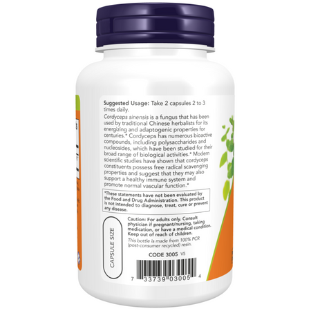 Now Foods Cordyceps 750 mg 90 kapsułek