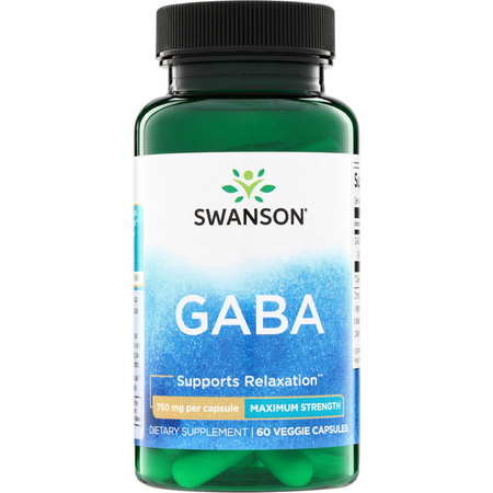Swanson GABA (Kwas Gamma Aminomasłowy) 750 mg 60 kapsułek