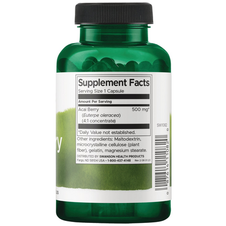 Swanson Acai Berry 500 mg 120 kapsułek