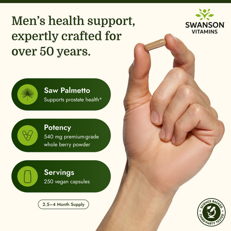 Swanson Palma Sabałowa (Saw Palmetto) 540 mg 250 kapsułek