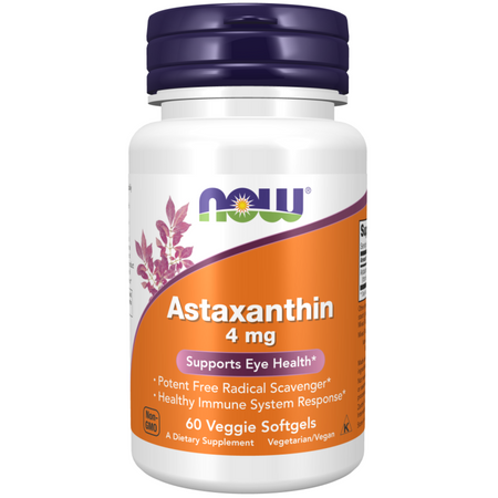 Now Foods Astaksantyna (Astaxanthin) 4 mg 60 veggie softgels