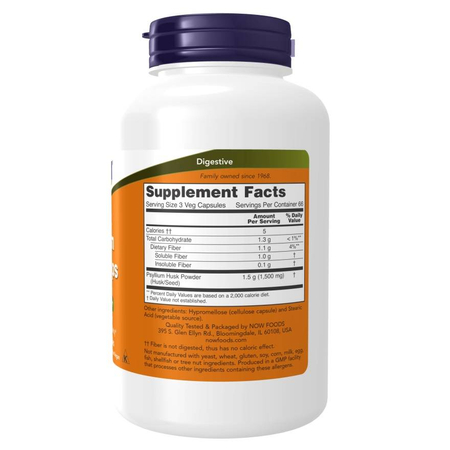 Now Foods Psyllium Husk Caps 500 mg 200 veg kapsułek