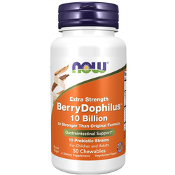Now Foods BerryDophilus Extra Strength (10 miliardów) 50 tabletek do żucia