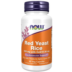 Now Foods Czerwony Ryż (Red Yeast Rice) 600 mg + Koenzym Q10 30 mg 60 kapsułek