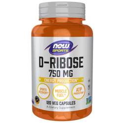 Now Foods D-Ryboza (D-Ribose) 750 mg 120 veg kapsułek