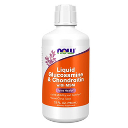 Now Foods Glukozamina, Chondroityna i MSM Liquid 946 ml płyn