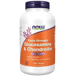 Now Foods Glukozamina i Chondroityna Extra Strength 240 tabletek