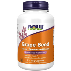 Now Foods Pestki Winogron (Grape Seed) 100 mg 200 kapsułek