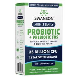 Swanson Mens Daily Probiotic + Prebiotic FOS 60 kapsułek