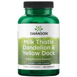 Swanson Milk Thistle, Dandelion i Yellow Dock 120 kapsułek